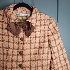 I MAGNIN MANOR BOURNE Vintage 60s Tweed Blazer Jacket Suit 1960s Womens Fashion